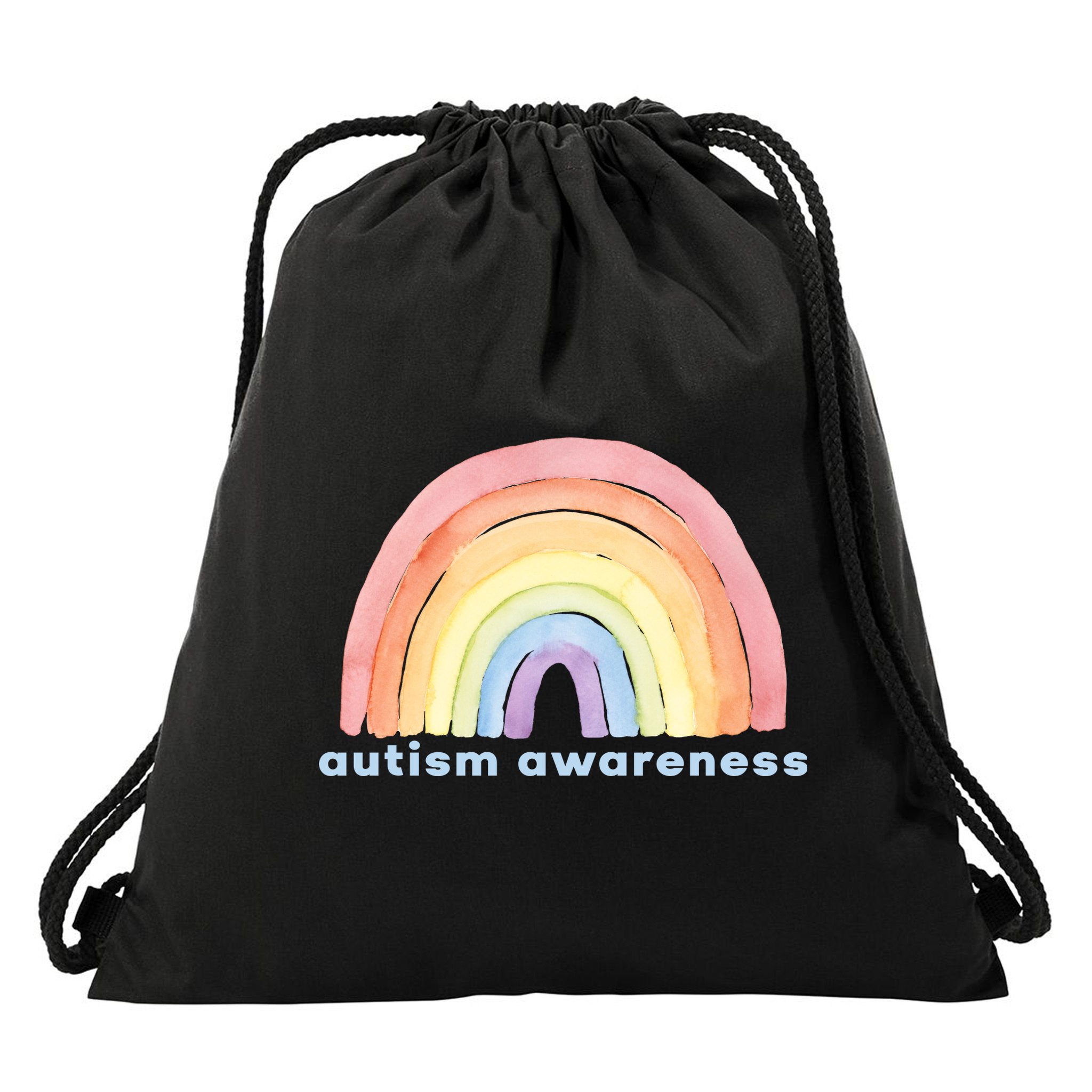 Autism Awareness Rainbow Drawstring Bag
