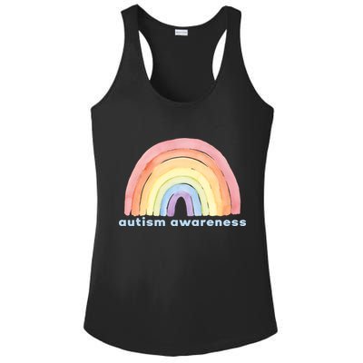 Autism Awareness Rainbow Ladies PosiCharge Competitor Racerback Tank