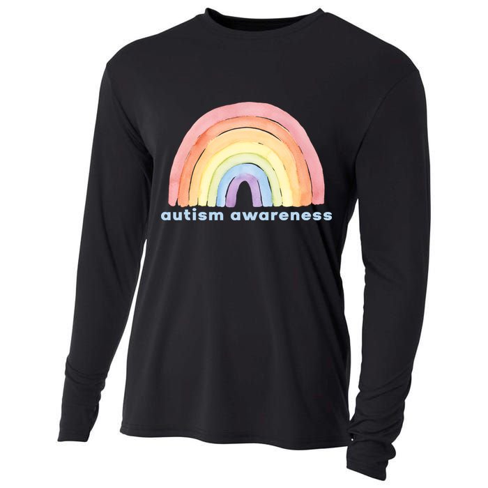 Autism Awareness Rainbow Cooling Performance Long Sleeve Crew
