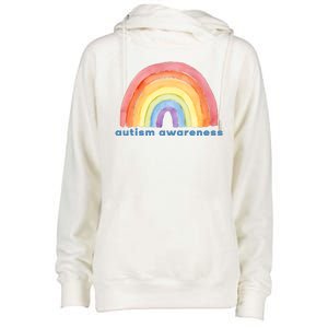 Autism Awareness Rainbow Womens Funnel Neck Pullover Hood