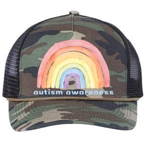 Autism Awareness Rainbow Retro Rope Trucker Hat Cap