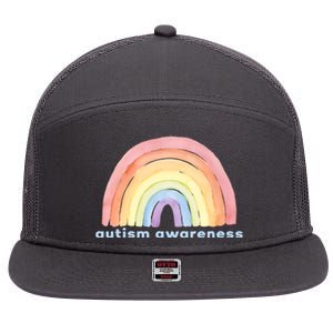 Autism Awareness Rainbow 7 Panel Mesh Trucker Snapback Hat