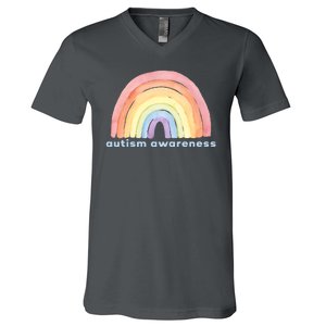 Autism Awareness Rainbow V-Neck T-Shirt