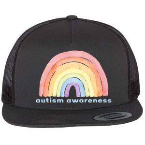 Autism Awareness Rainbow Flat Bill Trucker Hat