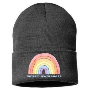 Autism Awareness Rainbow Sustainable Knit Beanie