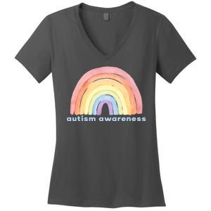 Autism Awareness Rainbow Women's V-Neck T-Shirt