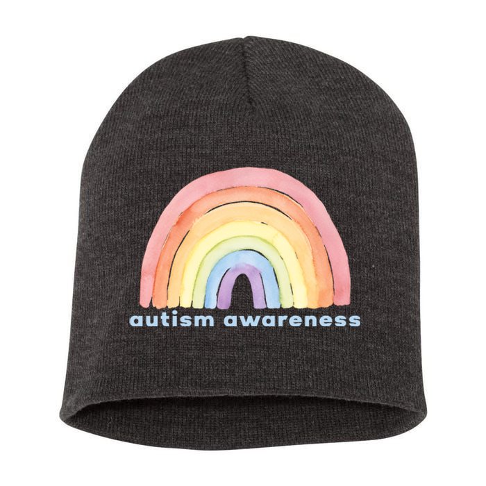 Autism Awareness Rainbow Short Acrylic Beanie