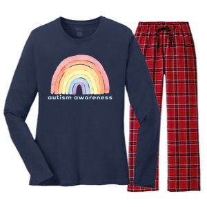 Autism Awareness Rainbow Women's Long Sleeve Flannel Pajama Set 