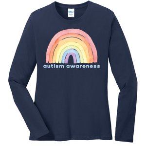 Autism Awareness Rainbow Ladies Long Sleeve Shirt