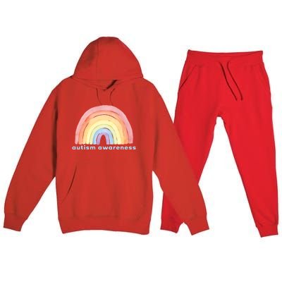 Autism Awareness Rainbow Premium Hooded Sweatsuit Set