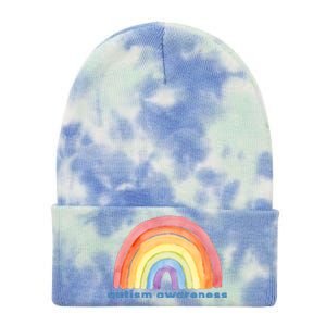 Autism Awareness Rainbow Tie Dye 12in Knit Beanie