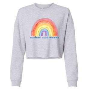 Autism Awareness Rainbow Cropped Pullover Crew