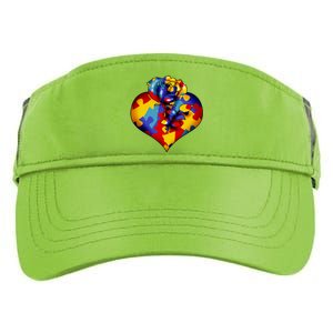 Autism Awareness Rose Heart Adult Drive Performance Visor