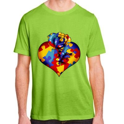 Autism Awareness Rose Heart Adult ChromaSoft Performance T-Shirt