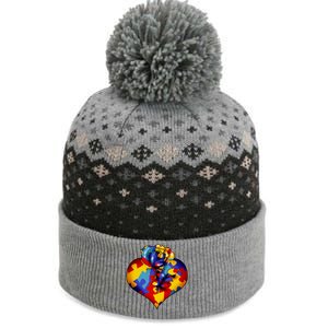 Autism Awareness Rose Heart The Baniff Cuffed Pom Beanie