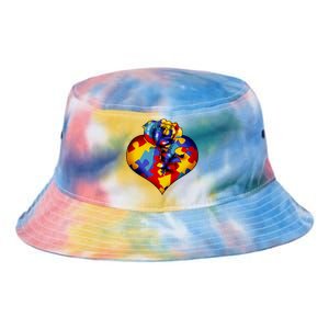 Autism Awareness Rose Heart Tie Dye Newport Bucket Hat