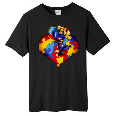 Autism Awareness Rose Heart Tall Fusion ChromaSoft Performance T-Shirt