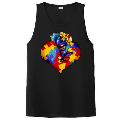 Autism Awareness Rose Heart PosiCharge Competitor Tank