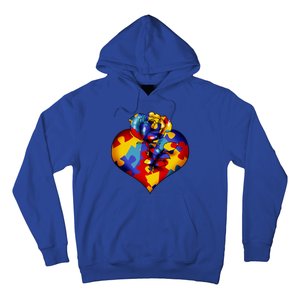 Autism Awareness Rose Heart Hoodie