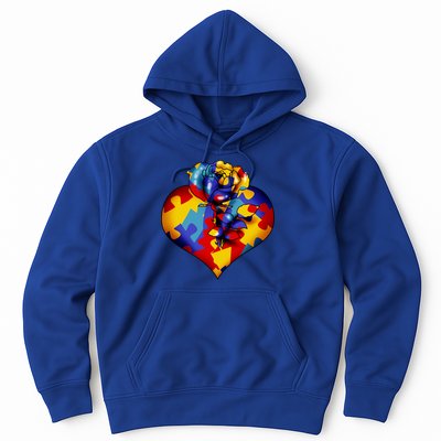 Autism Awareness Rose Heart Hoodie