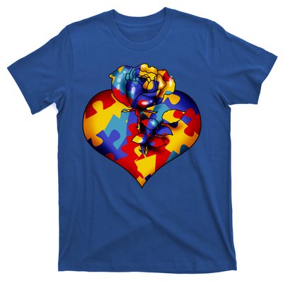 Autism Awareness Rose Heart T-Shirt