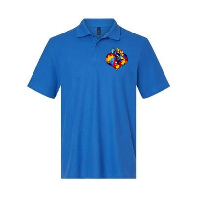 Autism Awareness Rose Heart Softstyle Adult Sport Polo