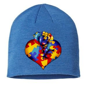 Autism Awareness Rose Heart Sustainable Beanie