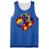 Autism Awareness Rose Heart Mesh Reversible Basketball Jersey Tank