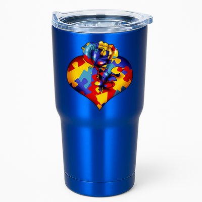 Autism Awareness Rose Heart Tumbler
