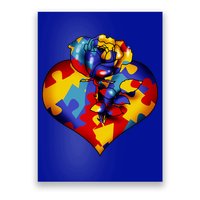 Autism Awareness Rose Heart Poster