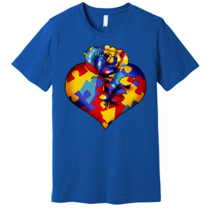 Autism Awareness Rose Heart Premium T-Shirt