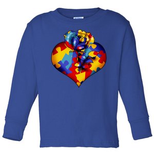 Autism Awareness Rose Heart Toddler Long Sleeve Shirt