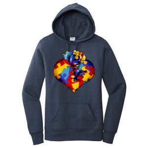 Autism Awareness Rose Heart Women's Pullover Hoodie