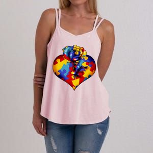 Autism Awareness Rose Heart Women's Strappy Tank