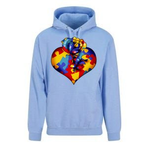 Autism Awareness Rose Heart Unisex Surf Hoodie