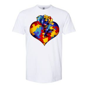 Autism Awareness Rose Heart Softstyle CVC T-Shirt