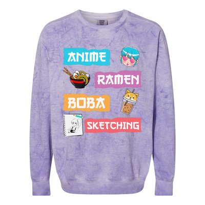 Awesome Anime Ra Boba Sketching Anime Lovers Kawaii  Colorblast Crewneck Sweatshirt