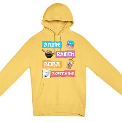 Awesome Anime Ra Boba Sketching Anime Lovers Kawaii  Premium Pullover Hoodie