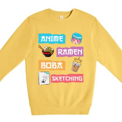 Awesome Anime Ra Boba Sketching Anime Lovers Kawaii  Premium Crewneck Sweatshirt