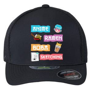 Awesome Anime Ra Boba Sketching Anime Lovers Kawaii  Flexfit Unipanel Trucker Cap