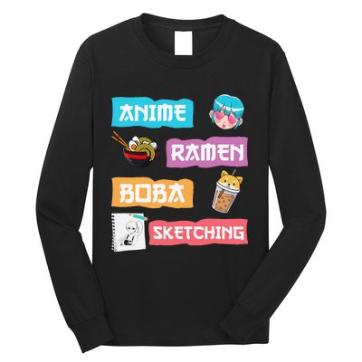 Awesome Anime Ra Boba Sketching Anime Lovers Kawaii  Long Sleeve Shirt