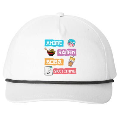 Awesome Anime Ra Boba Sketching Anime Lovers Kawaii  Snapback Five-Panel Rope Hat