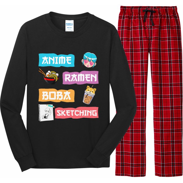 Awesome Anime Ra Boba Sketching Anime Lovers Kawaii  Long Sleeve Pajama Set