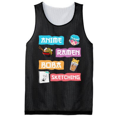 Awesome Anime Ra Boba Sketching Anime Lovers Kawaii  Mesh Reversible Basketball Jersey Tank