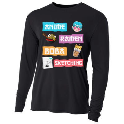 Awesome Anime Ra Boba Sketching Anime Lovers Kawaii  Cooling Performance Long Sleeve Crew