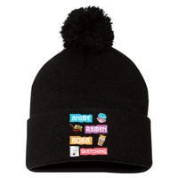 Awesome Anime Ra Boba Sketching Anime Lovers Kawaii  Pom Pom 12in Knit Beanie