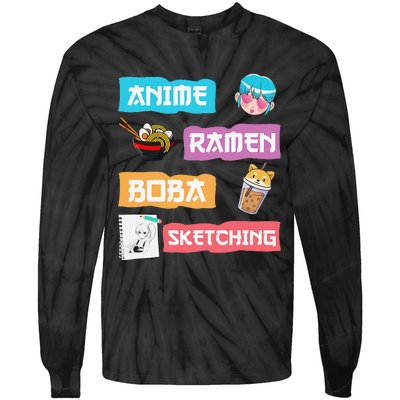 Awesome Anime Ra Boba Sketching Anime Lovers Kawaii  Tie-Dye Long Sleeve Shirt