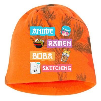 Awesome Anime Ra Boba Sketching Anime Lovers Kawaii  Kati - Camo Knit Beanie