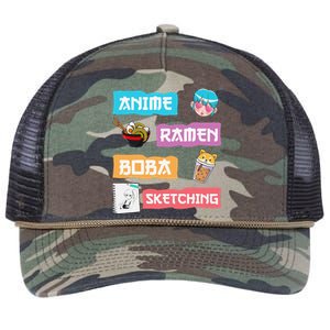 Awesome Anime Ra Boba Sketching Anime Lovers Kawaii  Retro Rope Trucker Hat Cap