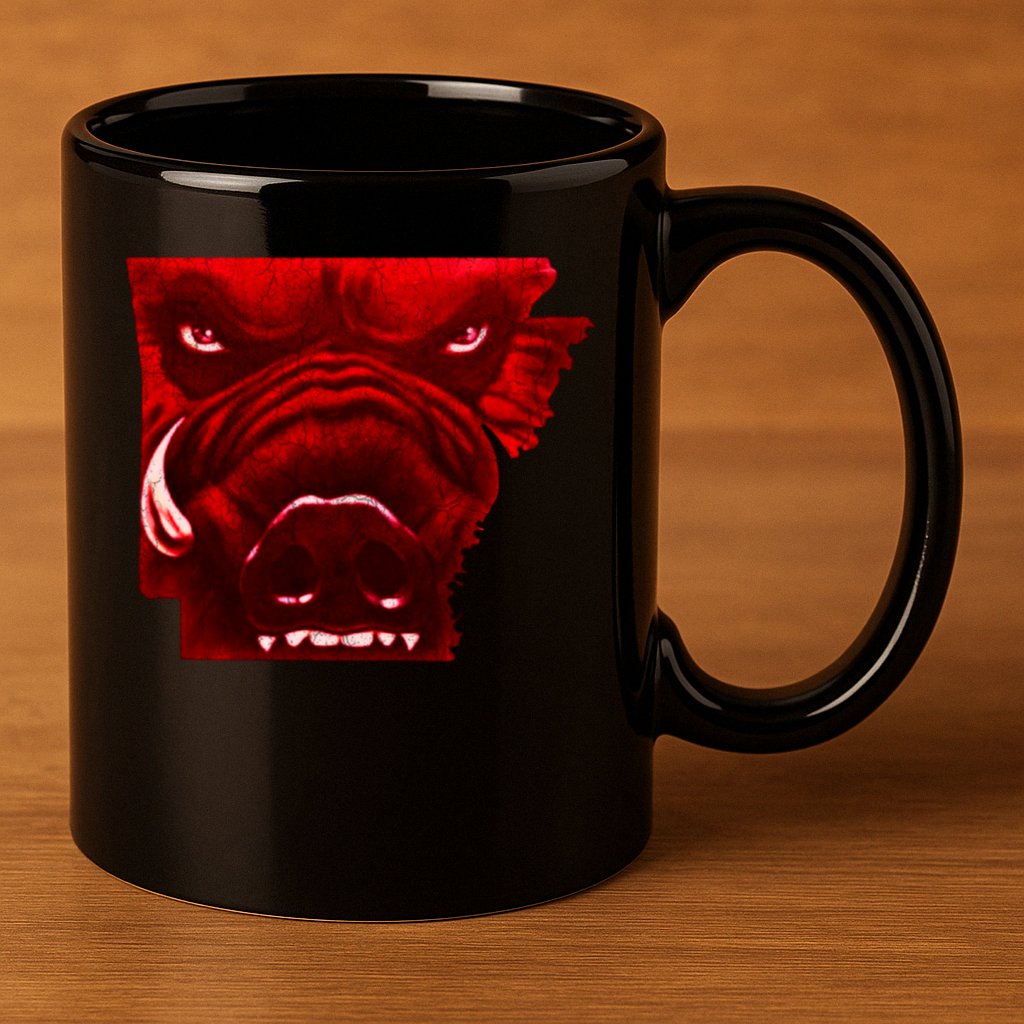Arkansas 11oz C Handle Ceramic Mug